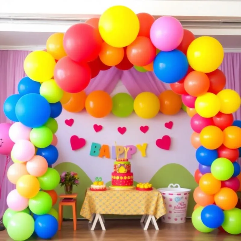 Colorful balloon decoration arch