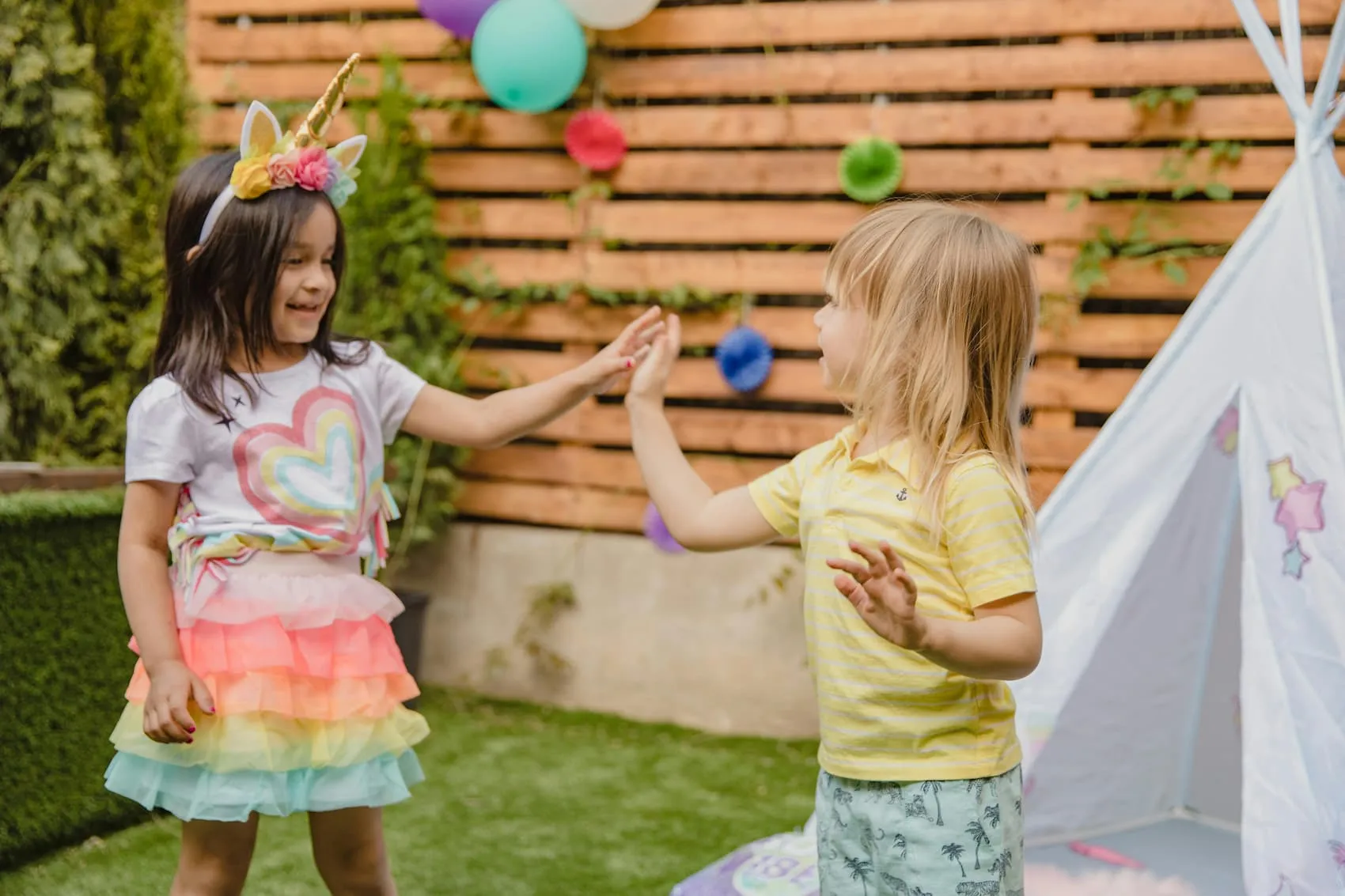 Children celebrating at a birthday party